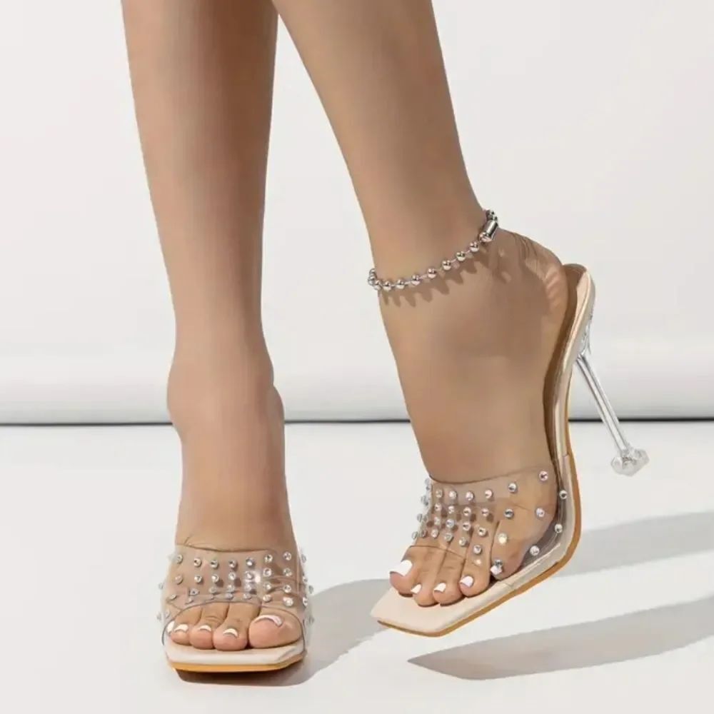 BRAND NEW BEBE MARILYN RHINESTONE STILETTO SANDALS